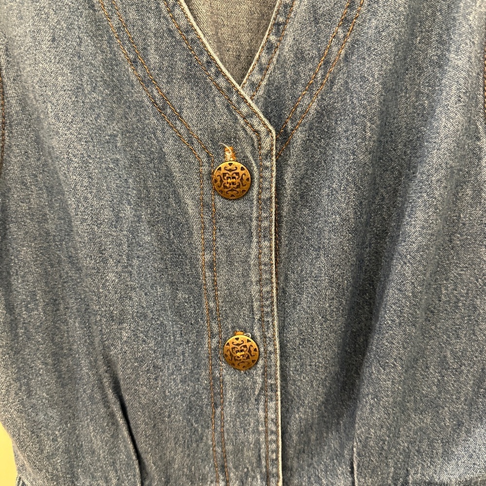 Vintage Studio Ease Denim Button Front Midi Dress Size 8 - Picture 4 of 5